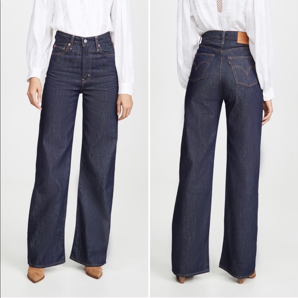 NEW Levi’s Ribcage Wide Leg Jeans Dark Wash 23x32